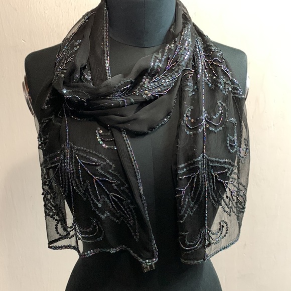All that glitter sequence embellish scarf - Picture 1 of 4